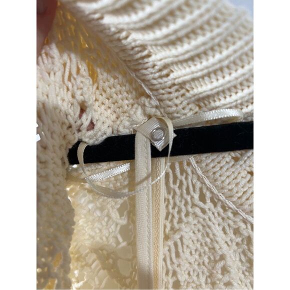 Free People Butter Yellow Elton Mini Dress Crochet Size XL - Picture 9 of 12